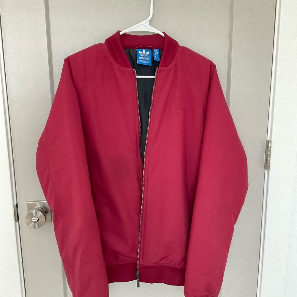 Burgundy Adidas Bomber #bomberjacket #burgundy